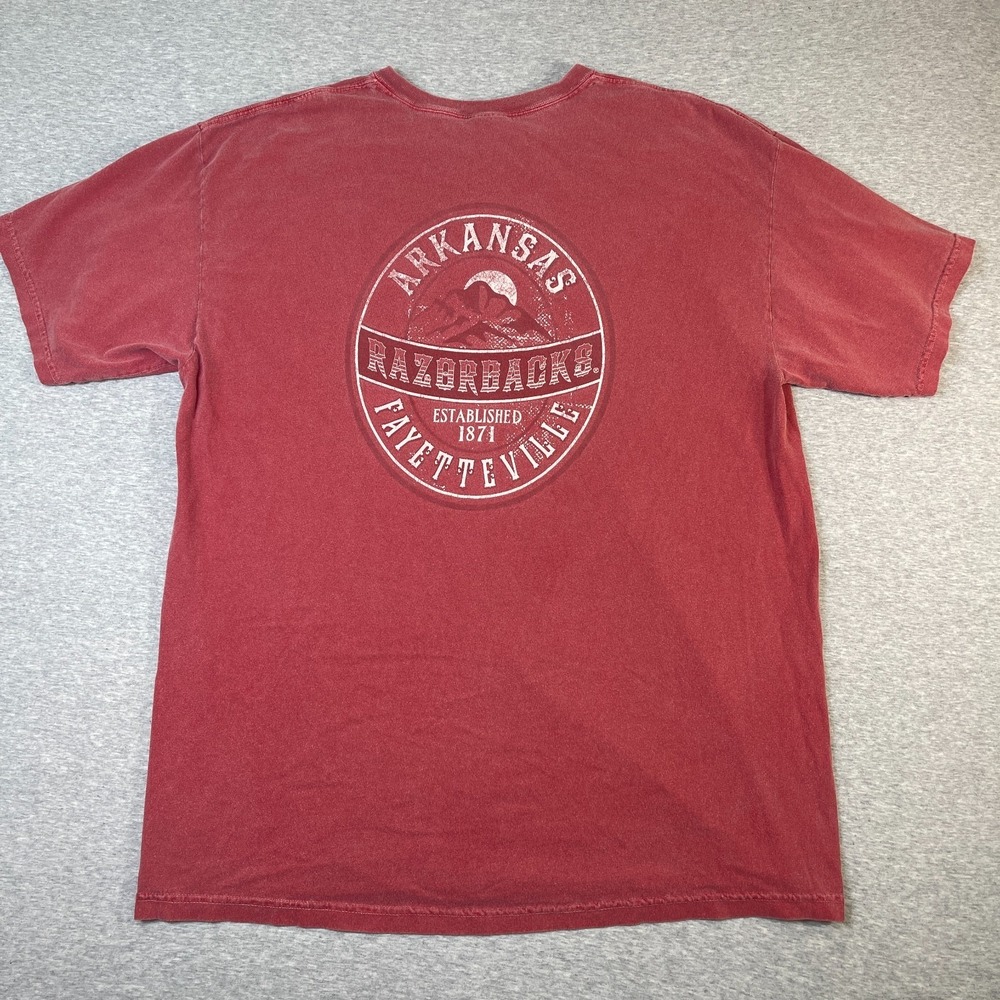 Comfort Colors Arkansas Razorbacks Shirt Mens XL Crimson Red Graphic Tee NCAA L